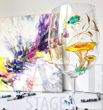 Hand painted glass 