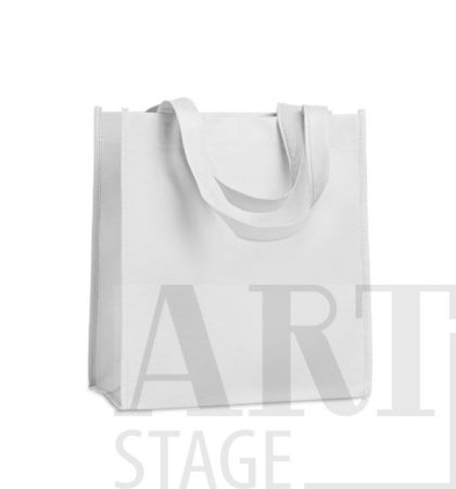 Nonwoven heat sealed shopping bag with short handles