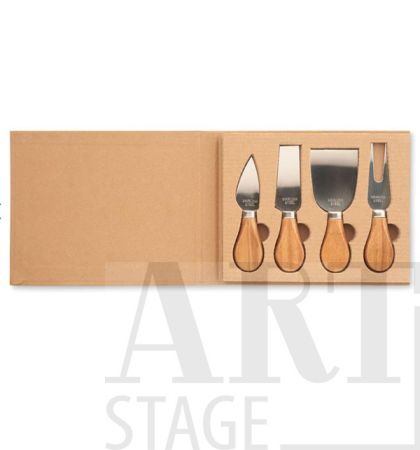 Set of 4 cheese knives in stainless steel 