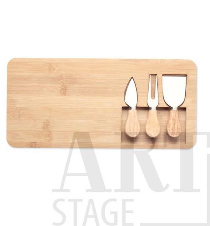 Bamboo cheese set with a serving board