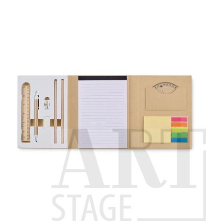 Stationary notepad set with recycled carton cover