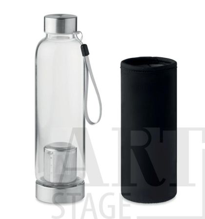 Single wall in glass bottle with tea infuser