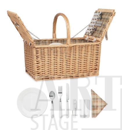 4 person wicker picnic basket set