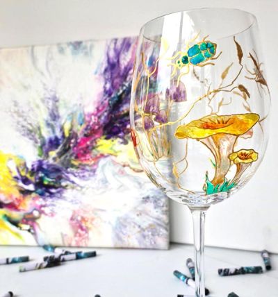 Hand painted glass 