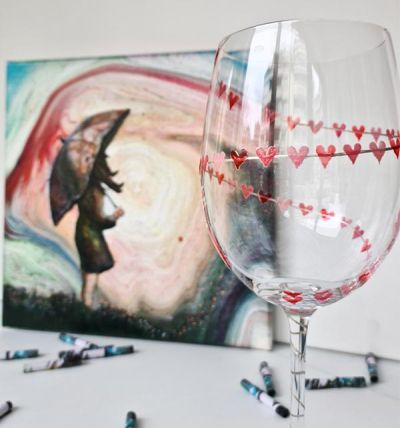 Hand painted glass 