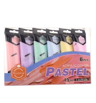 Set of acrylic pastel paints - 6 pieces