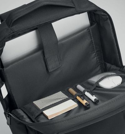 Laptop computer backpack in 300D RPET polyester