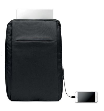 Laptop computer backpack in 300D RPET polyester