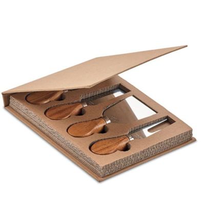 Set of 4 cheese knives in stainless steel 