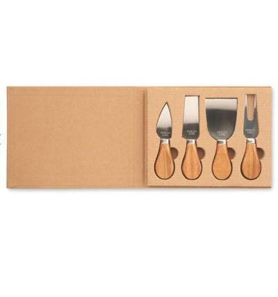 Set of 4 cheese knives in stainless steel 