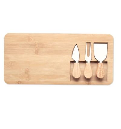 Bamboo cheese set with a serving board