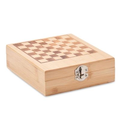 Chess board wine set in bamboo box
