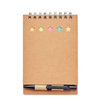 Recycled notepad with pen and sticky notes memo pad