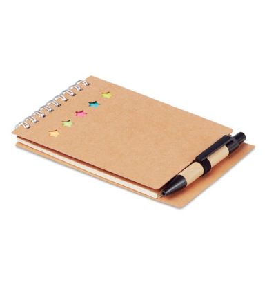Recycled notepad with pen and sticky notes memo pad