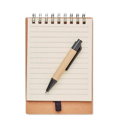 Recycled notepad with pen and sticky notes memo pad