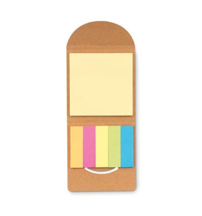 Sticky note memo pad with cork envelope cover