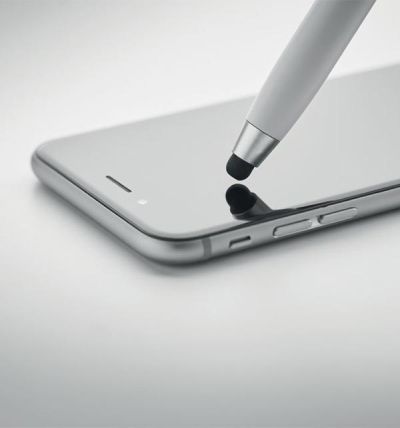 Twist action ball pen with stylus