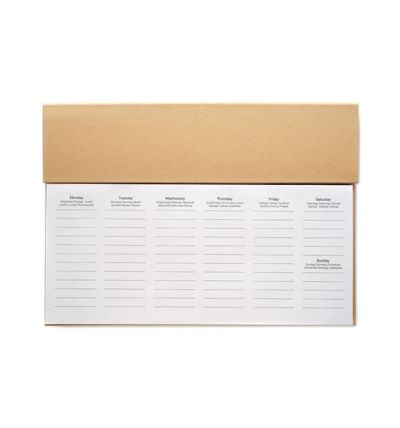 Weekly desk planner in 6 languages