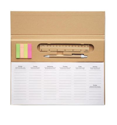 Weekly desk planner in 6 languages