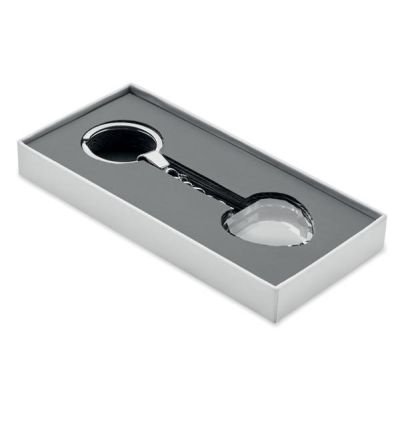 Glass heart award key ring in a gift box