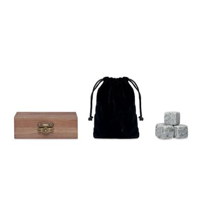 Reusable stone set in pine wood box