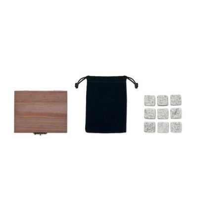 Reusable stone set in pine wood box