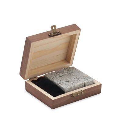Reusable stone set in pine wood box