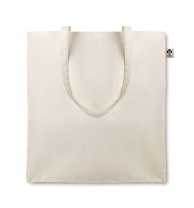 Organic cotton shopping bag with long handles 105 gr/m²