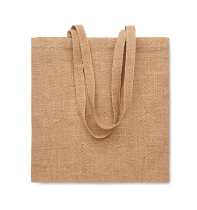 Jute shopping bag with long handles