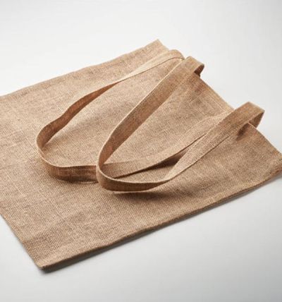 Jute shopping bag with long handles