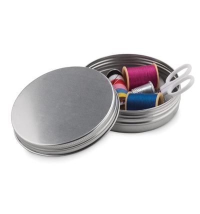 Sewing kit in tin box