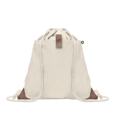 Drawstring bag made from recycled cotton with natural cords