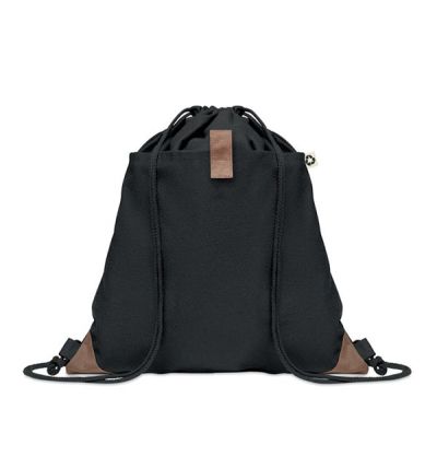 Drawstring bag made from recycled cotton with natural cords