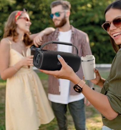 Portable speaker with rechargeable battery