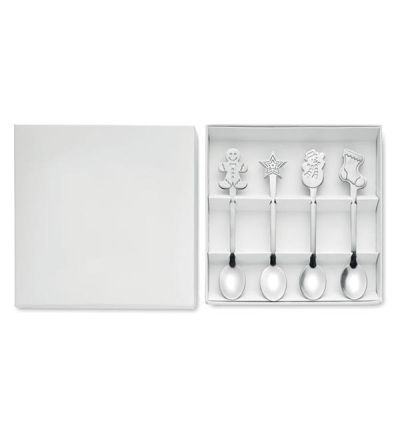 Set of 4 different Christmas tea spoons