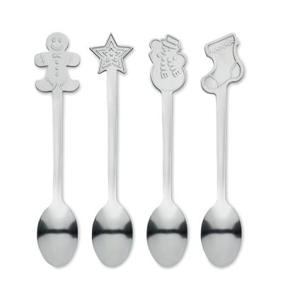 Set of 4 different Christmas tea spoons