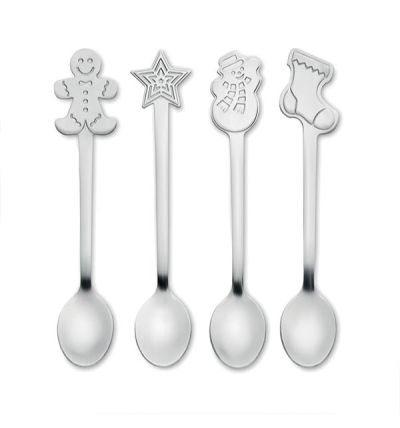 Set of 4 different Christmas tea spoons