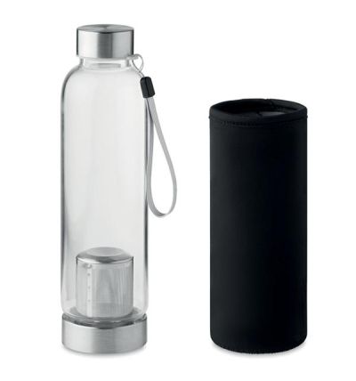 Single wall in glass bottle with tea infuser