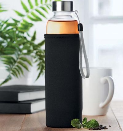 Single wall in glass bottle with tea infuser