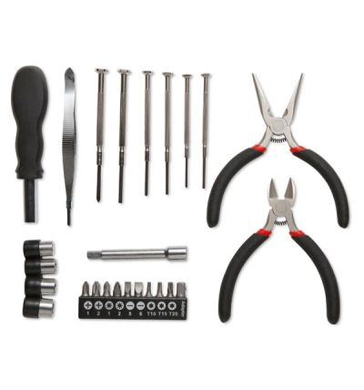 Tool set presented in aluminium case