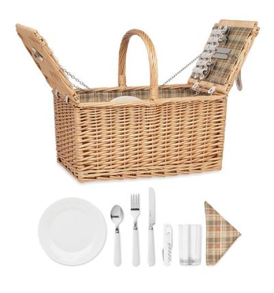 4 person wicker picnic basket set