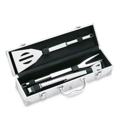 Aluminium suitcase includes 3 stainless steel BBQ tools