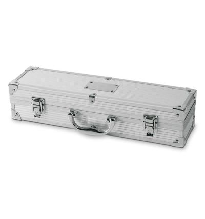 Aluminium suitcase includes 3 stainless steel BBQ tools