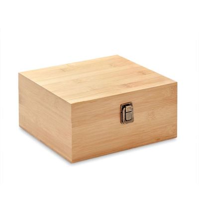 Luxury glass set with stone ice cubes in bamboo gift box